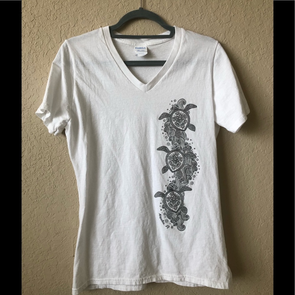 Port & Co White V-Neck T-Shirt